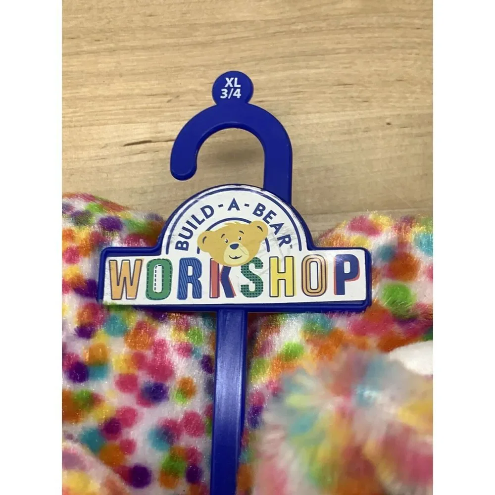 Build a Bear Workshop Rainbow Spotted Slippers NWT XL 3/4‎